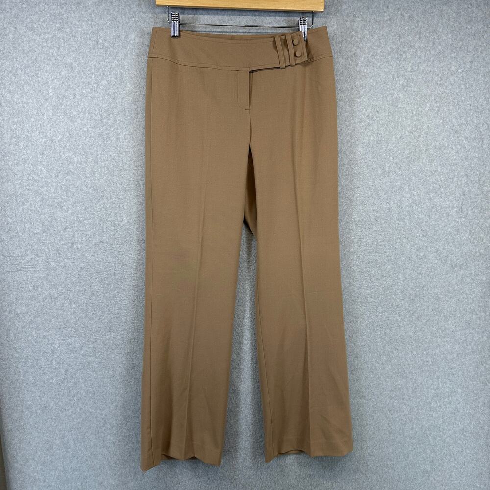 Worthington Stretch Pants Womens Size 6 Petite Tan Brown Straight Leg Dress